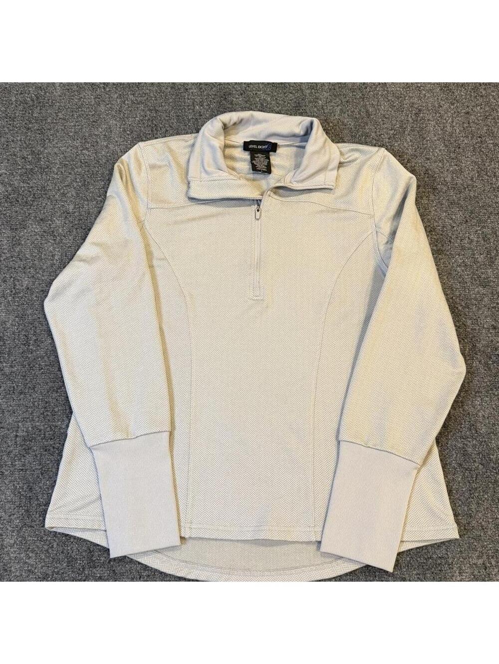 Level eight L8 light weight chevron weave quarter zip pullover women’s large